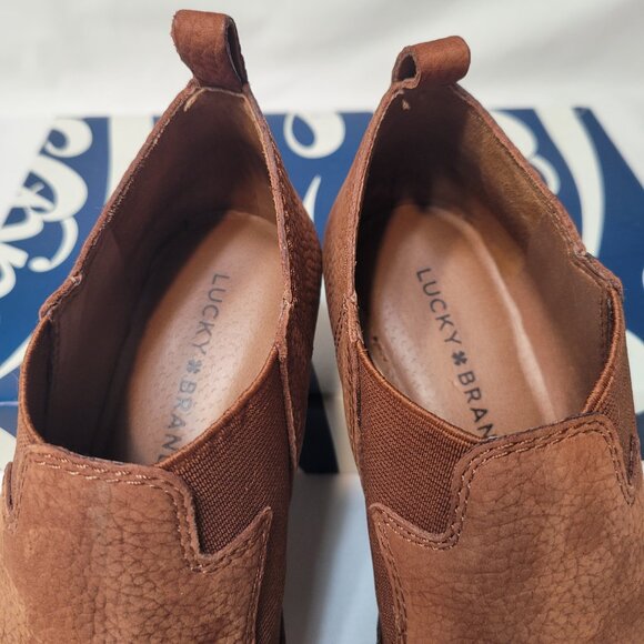 Lucky Brand Women's Brown Nubuck Suede Western Cowboy Booties Size 6.5 M Joelle - Picture 11 of 14